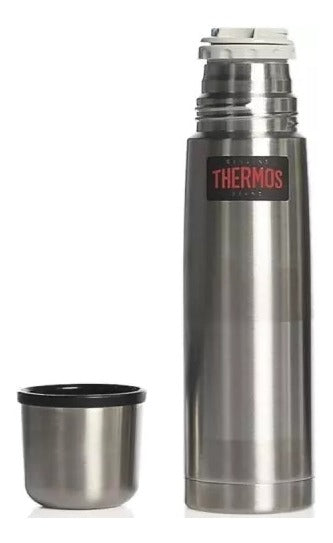 Termo Thermos Bala Matero 1000ml Acero Inoxida Pico Cebador Gris Acero