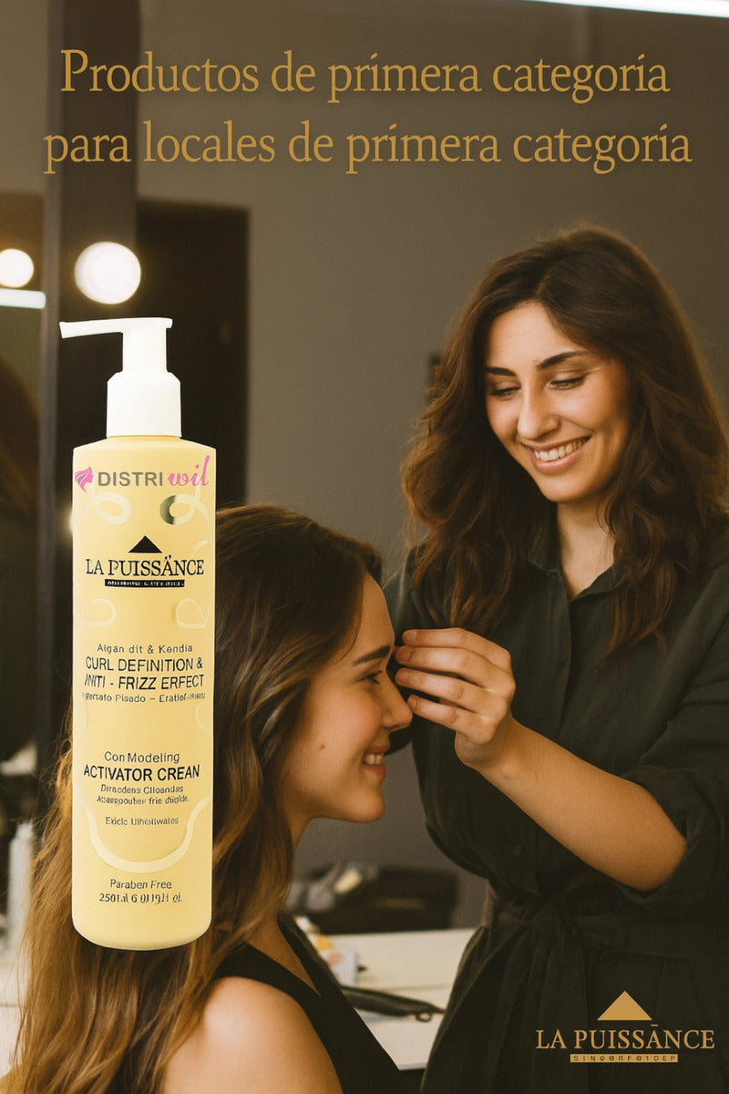 Crema Peinar Rulos Modeladora Curly La Puissance X250ml Ideal Uso Profesional Estetica Peluqueria Salon Belleza - Rulos Hidratados Brillosos Nutridos