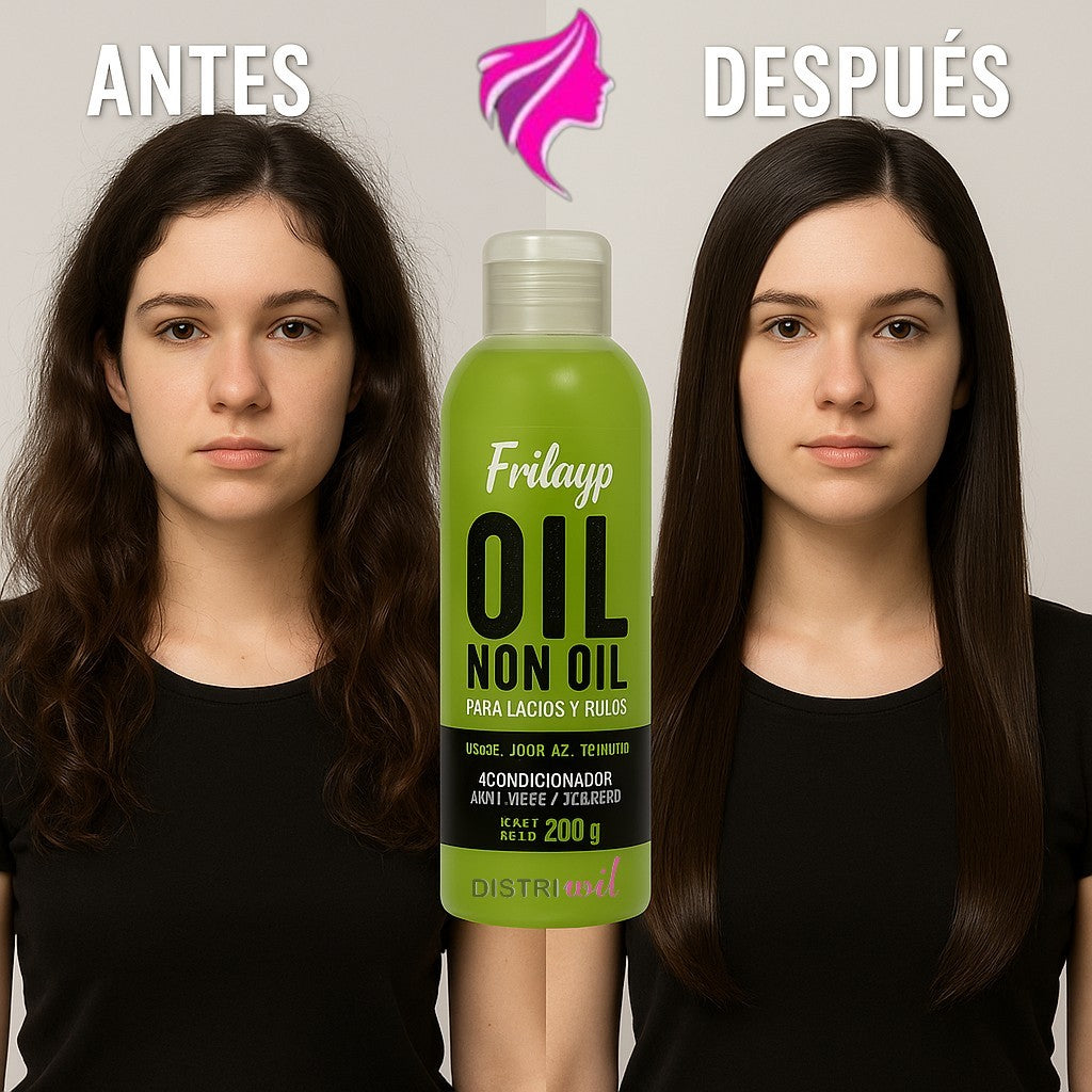 Oil Non Oil Modelador De Peinados Frilayp X200g Acondiciona Antifrizz No Graso - Ideal Lacios Y Rulos - Uso Profesional Absolut Repair Brillo Oleo Extraordinario Hidratante Nutritivo Suaviza Humecta