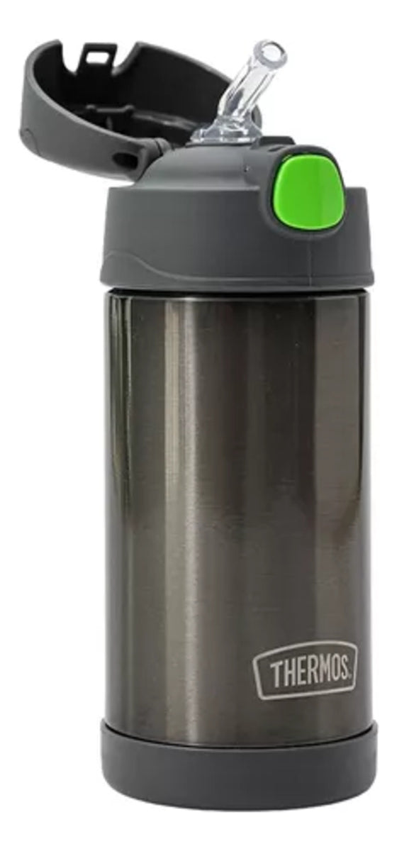 Botella Termica Thermos Funtainer 355ml Gris Y Verde Liso Gris Oscuro