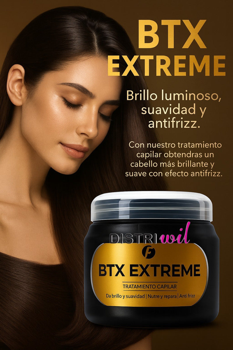 Tratamiento Capilar Btx Extreme Reparacion Intensa X240g X3 Unidades Reconstruccion Capilar Desde La Raiz - Brillo Intenso Uso Profesional Ideal Peluqueria Salon - Con Enjuague Multifuncion
