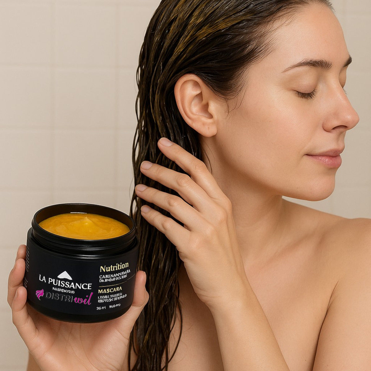 Mascara Capilar Nutricion La Puissance Acido Hialuronico En Liposomas Con Argan X250g Cabello Muy Seco - Uso Profesional Hidratacion Brillo Suavidad Humectacion Renovacion Restauradora