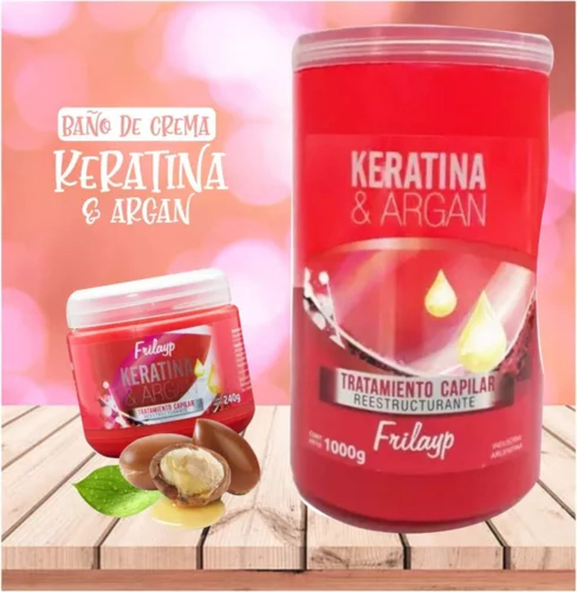 Frilayp Baño Capilar Tratamiento Keratina Y Argan 1kg X6un