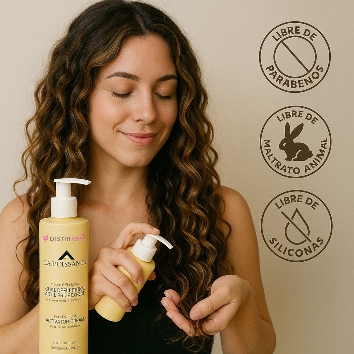 Crema Peinar Rulos Modeladora Curly La Puissance X250ml Ideal Uso Profesional Estetica Peluqueria Salon Belleza - Rulos Hidratados Brillosos Nutridos