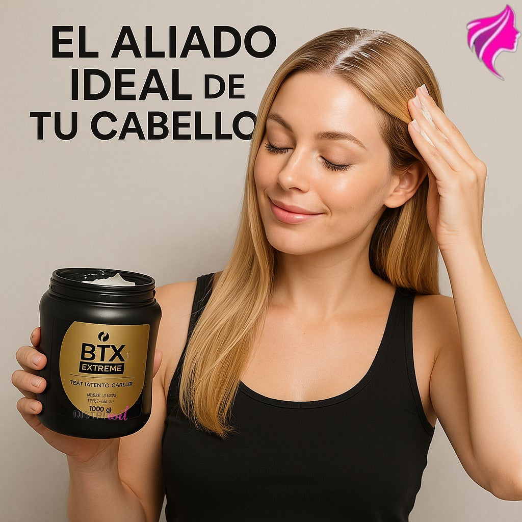 Mascara Capilar Btx Extreme Frilayp X1000ml Hidratacion Profunda - Suavidad Brillo Nutricion - Ideal Uso Profesional - Reconstruye La Fibra Capilar Y Repara Cabello Dañado