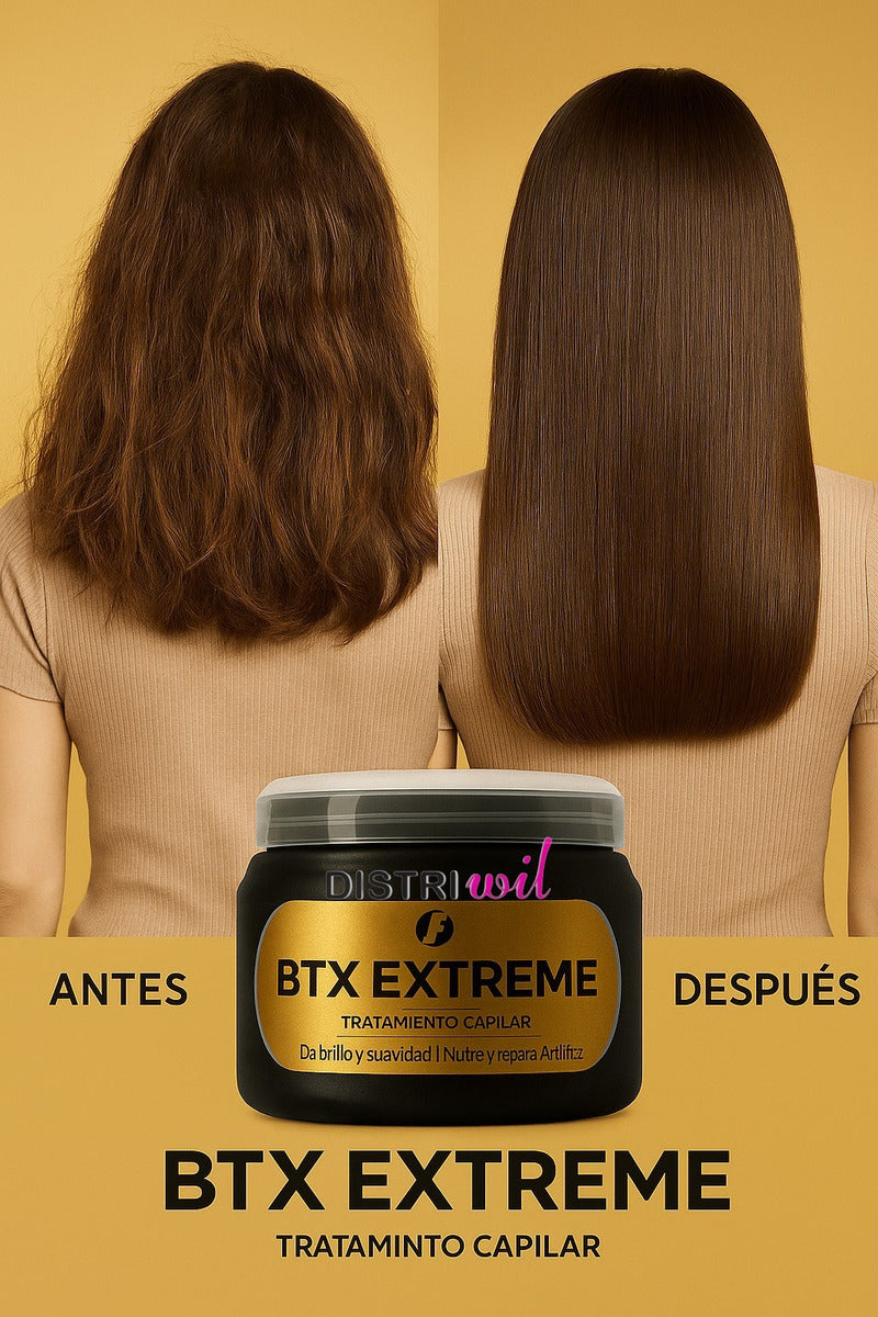 Tratamiento Capilar Btx Extreme Reparacion Intensa X240g X3 Unidades Reconstruccion Capilar Desde La Raiz - Brillo Intenso Uso Profesional Ideal Peluqueria Salon - Con Enjuague Multifuncion