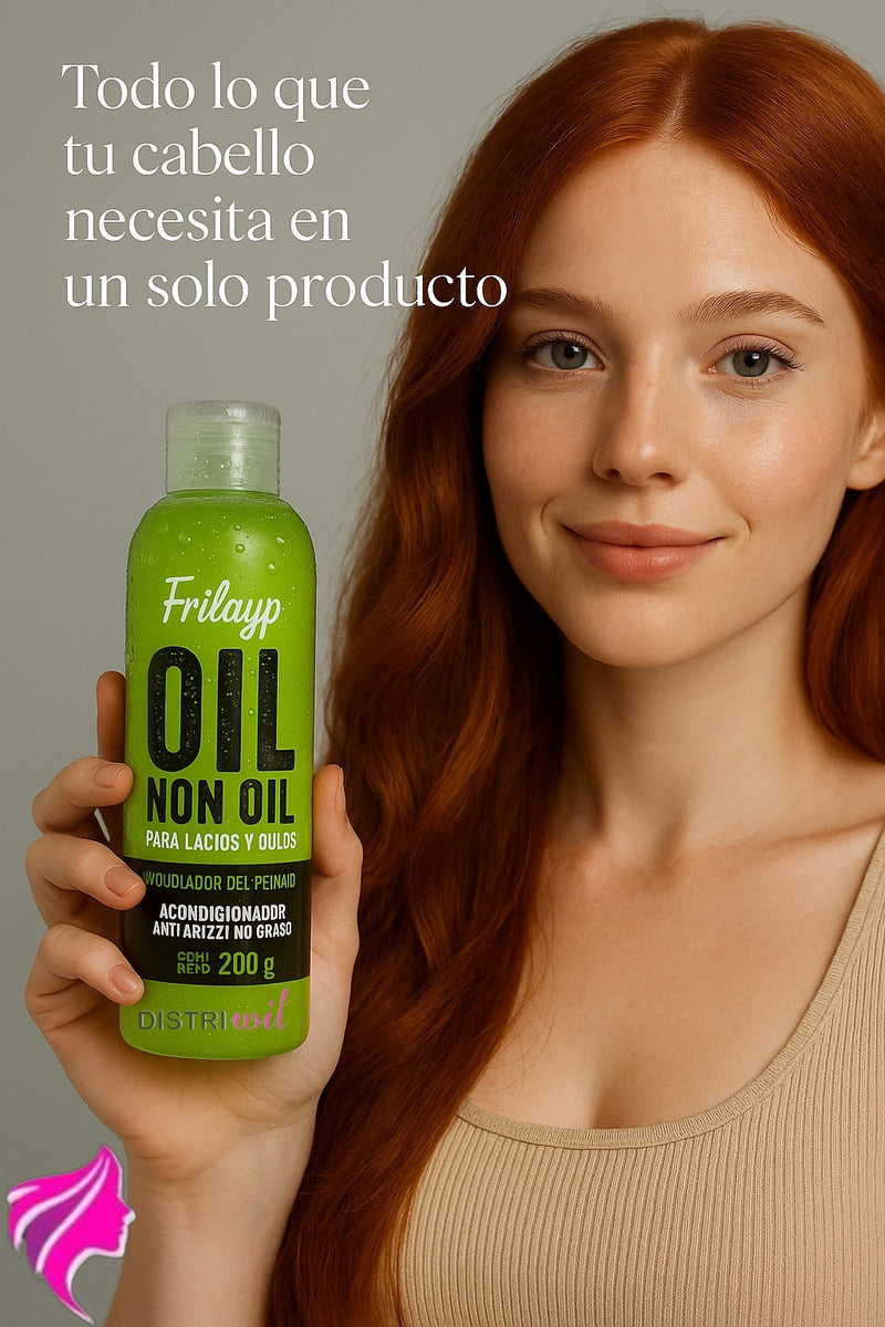 Oil Non Oil Modelador De Peinados Frilayp X200g Acondiciona Antifrizz No Graso - Ideal Lacios Y Rulos - Uso Profesional Absolut Repair Brillo Oleo Extraordinario Hidratante Nutritivo Suaviza Humecta