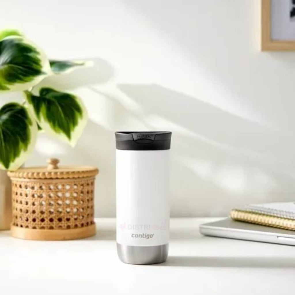 Vaso Termico Contigo Salt Blanco X473ml 20hs Conservacion Fria 6 Horas Caliente - Acero Inoxidable Libre Bpa - Mantiene Café Té Agua Uso Ideal Oficina Camping Viaje - Anti Derrame Tapa A Rosca