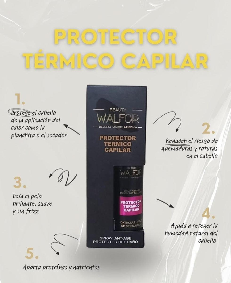 Beauty Walfor Protector Termico Capilar Spray Anti-age + Control Frizz X100grs