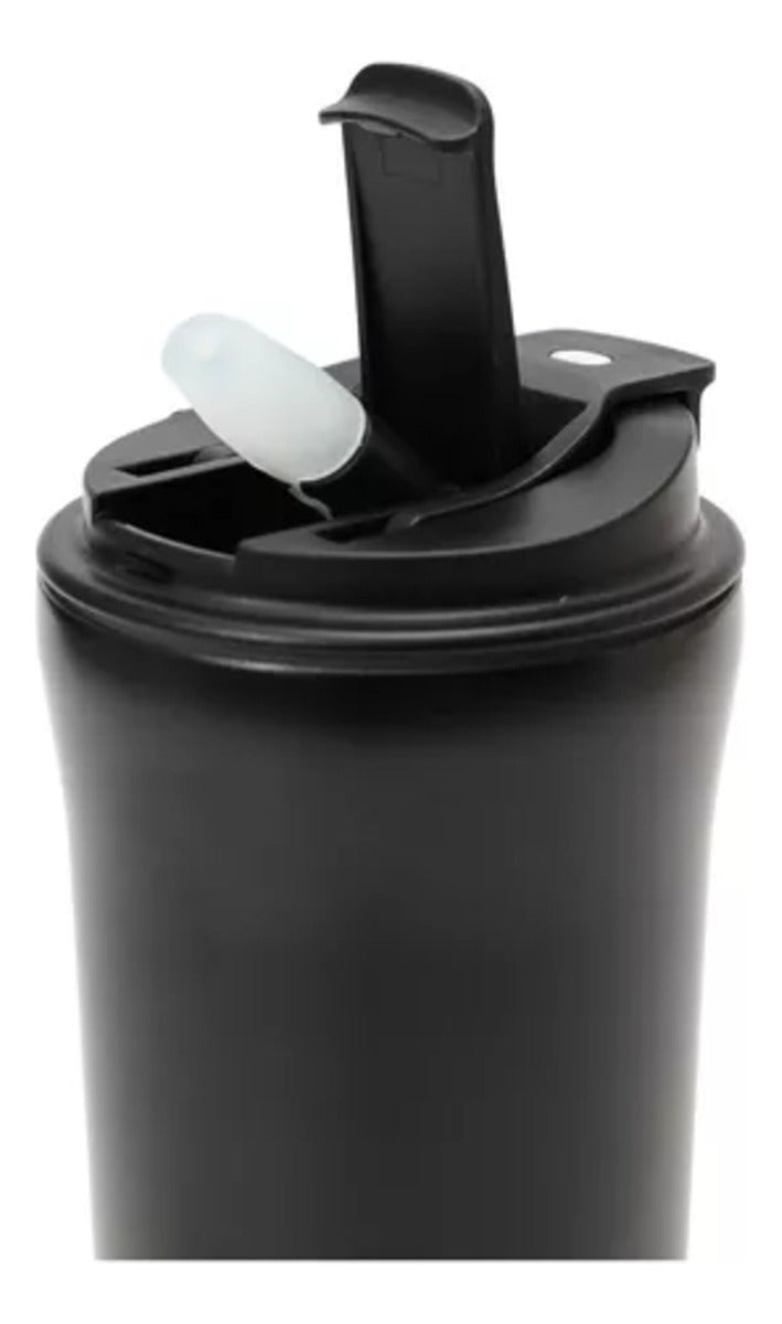 Vaso Termico Thermos X500ml Doble Tapa Sorbete Y Abatible Negro