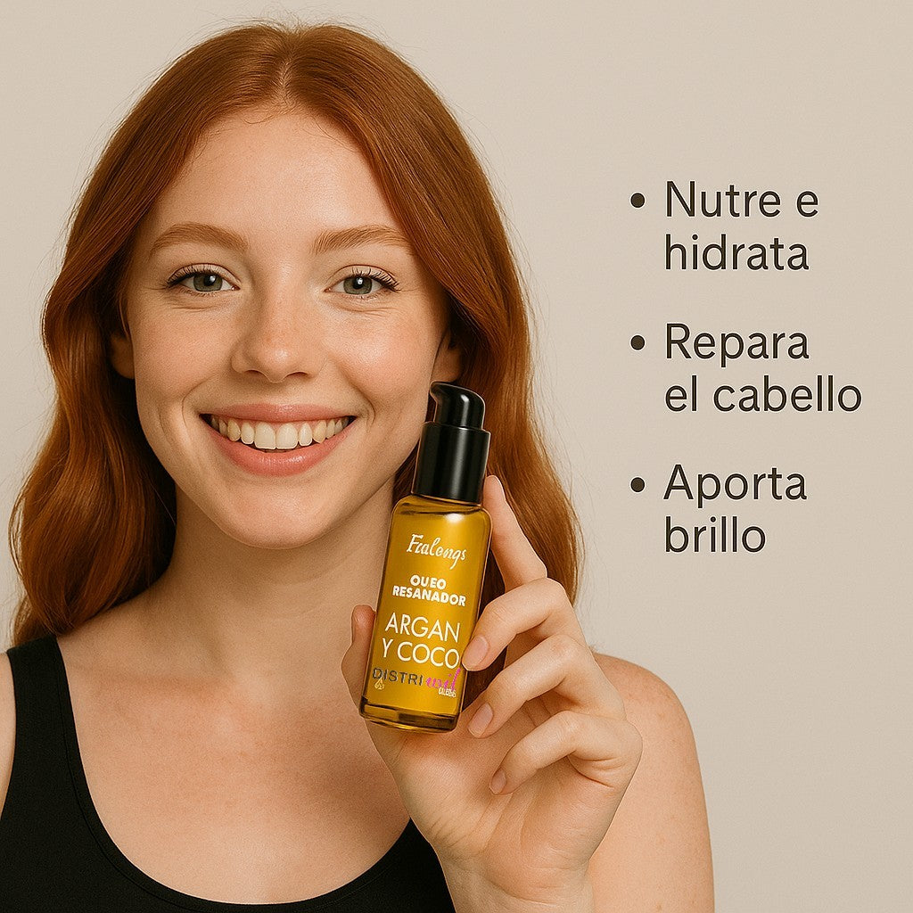 Serum Oleo Reparador Argan Y Coco Frilayp X50cc X12 Unidades - Nutre Hidrata Revitaliza Suaviza - Ideal Uso Profesional Barberia Peluqueria Estetica Salon - Reconstruye Fibra Capilar Y Aporta Brillo