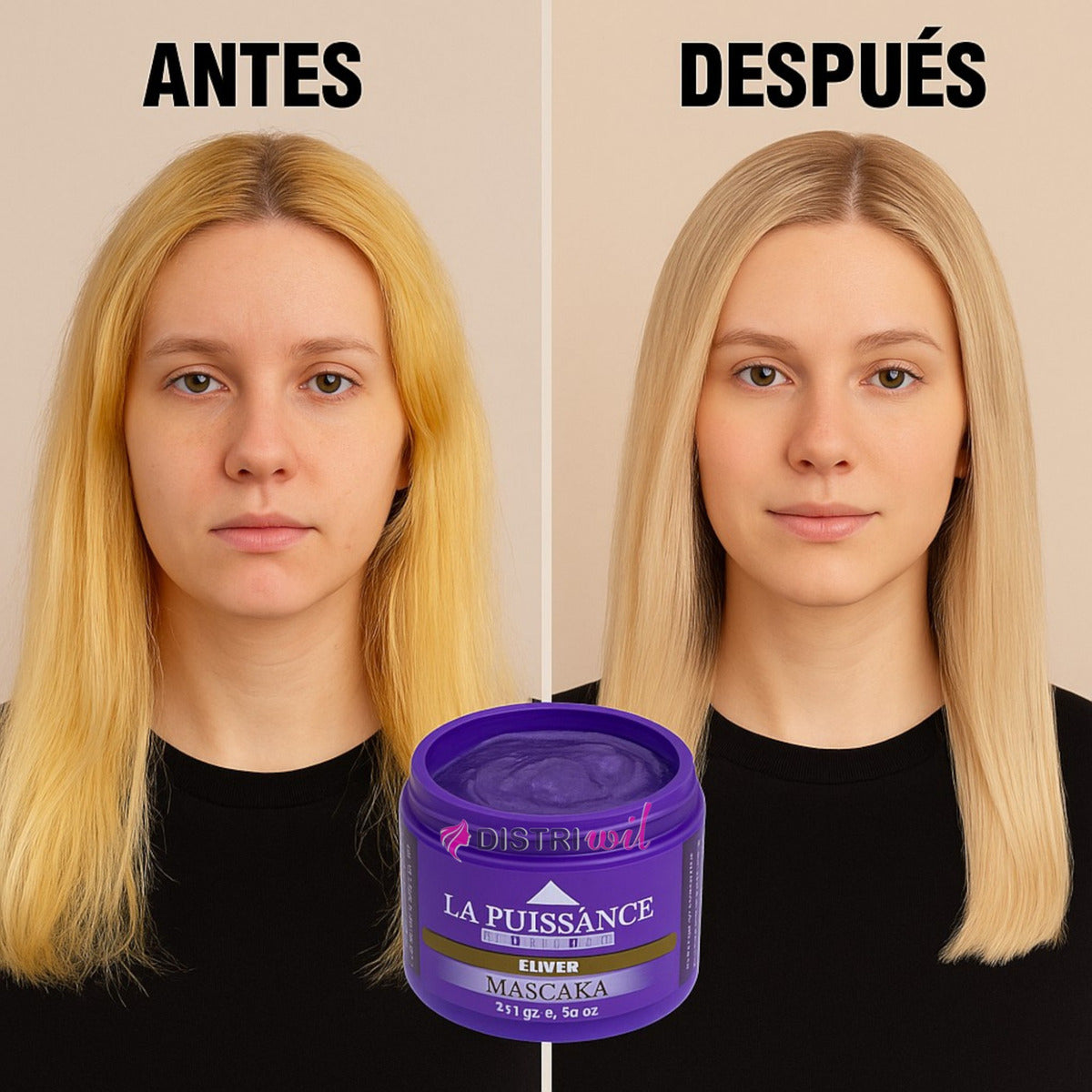 Tratamiento Capilar Matizador La Puissance Silver X250ml Ideal Uso Profesional Estetica Peluqueria Salon - Elimina Tonos Amarillos Para Un Rubio Natural