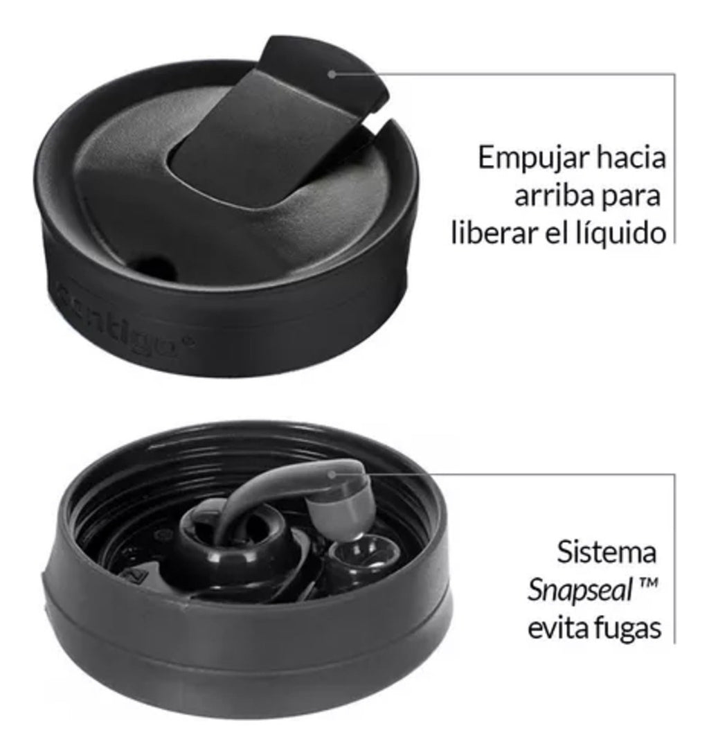 Termo Contigo Salt X739ml + Huron Azul X473ml 30hs Caliente Blanco