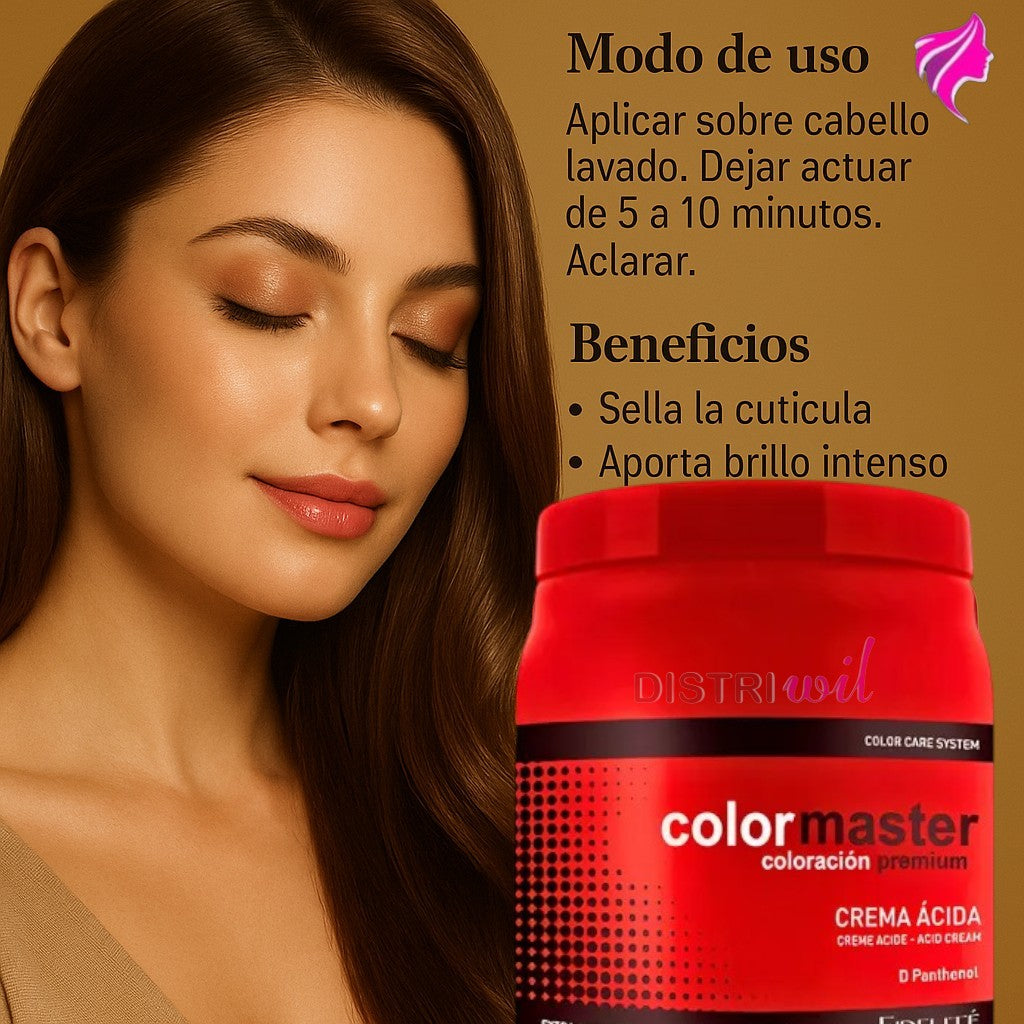 Pack Mascaras Capilares Crema Extra Acida Fidelite X1000ml X3 Unidades Restaura Sella Cuticula Protege Fibra Capilar Antifrizz Brillo Hidratacion - Ideal Uso Post Alisado Coloracion Decoloracion