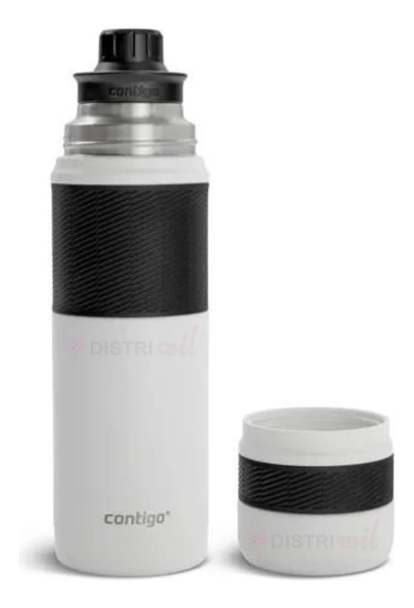Termo Contigo Salt Blanco X739ml 45hs Conservacion Frio 30hs Calor Anti Derrame - Pico Vertidor 360° Acero Inoxidable Ideal Viaje Camping Caza Pesca