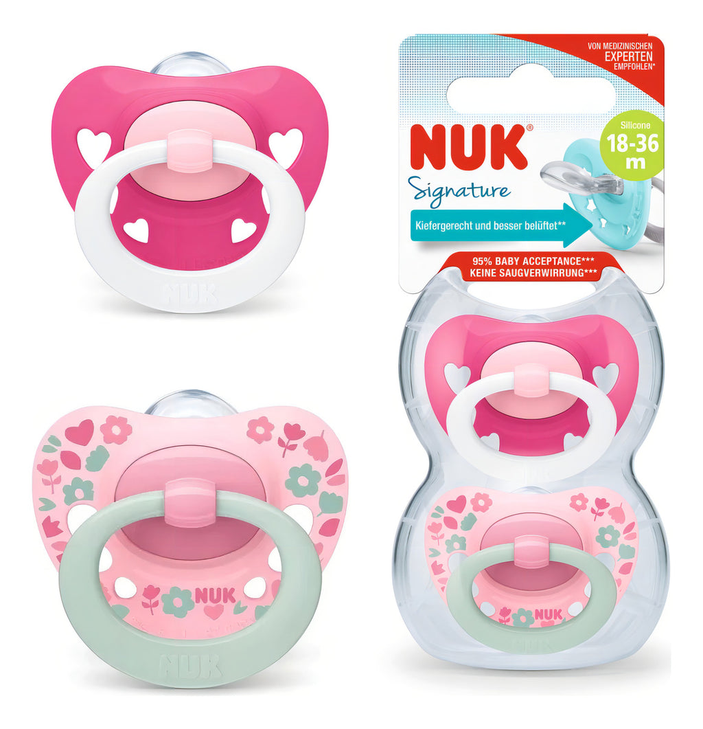 Chupete Nuk Signature 18 A 36 Meses - De 2 Unidades Color Azul Período De Edad +18 Meses