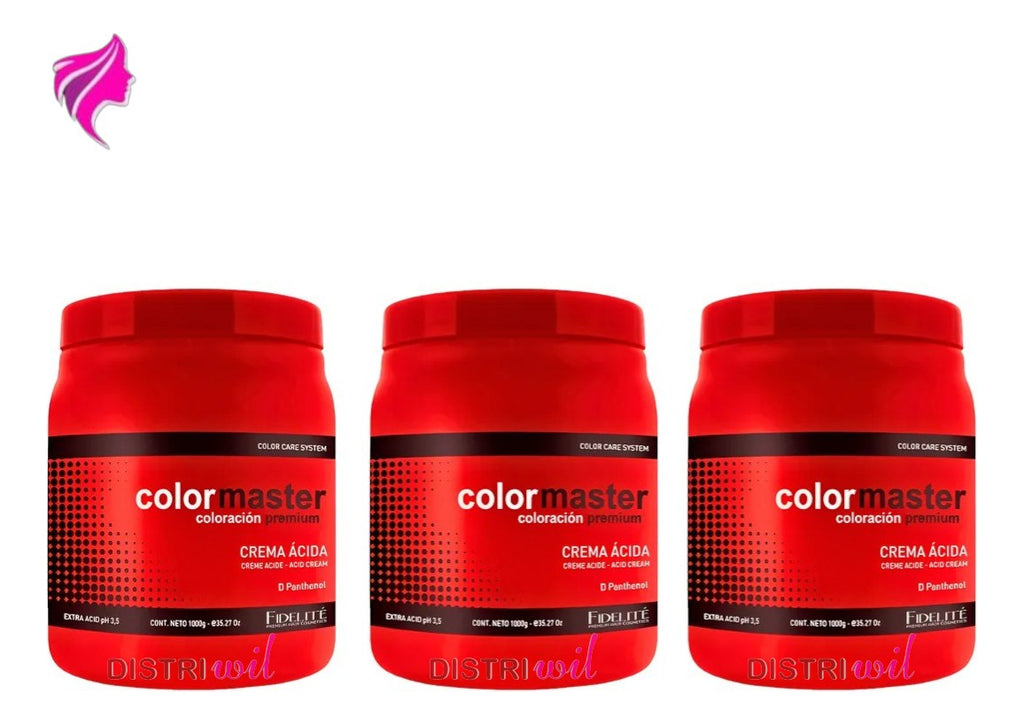 Pack Mascaras Capilares Crema Extra Acida Fidelite X1000ml X3 Unidades Restaura Sella Cuticula Protege Fibra Capilar Antifrizz Brillo Hidratacion - Ideal Uso Post Alisado Coloracion Decoloracion