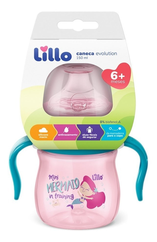Vaso De Aprendizaje Con Asas Lillo Evolution 150ml +6 Meses Color Rosa