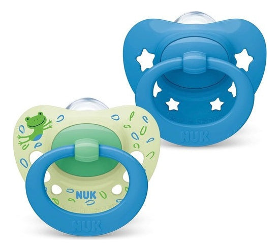 Chupete Nuk Signature 18 A 36 Meses - De 2 Unidades Color Azul Período De Edad +18 Meses