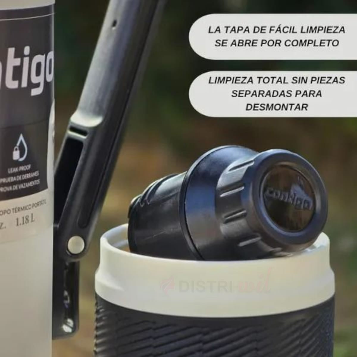 Termo Contigo Salt Blanco X1182ml 45hs Conservacion Frio 30hs Calor Anti Derrame - Pico Vertidor 360° Acero Inoxidable Ideal Camping Caza Pesca
