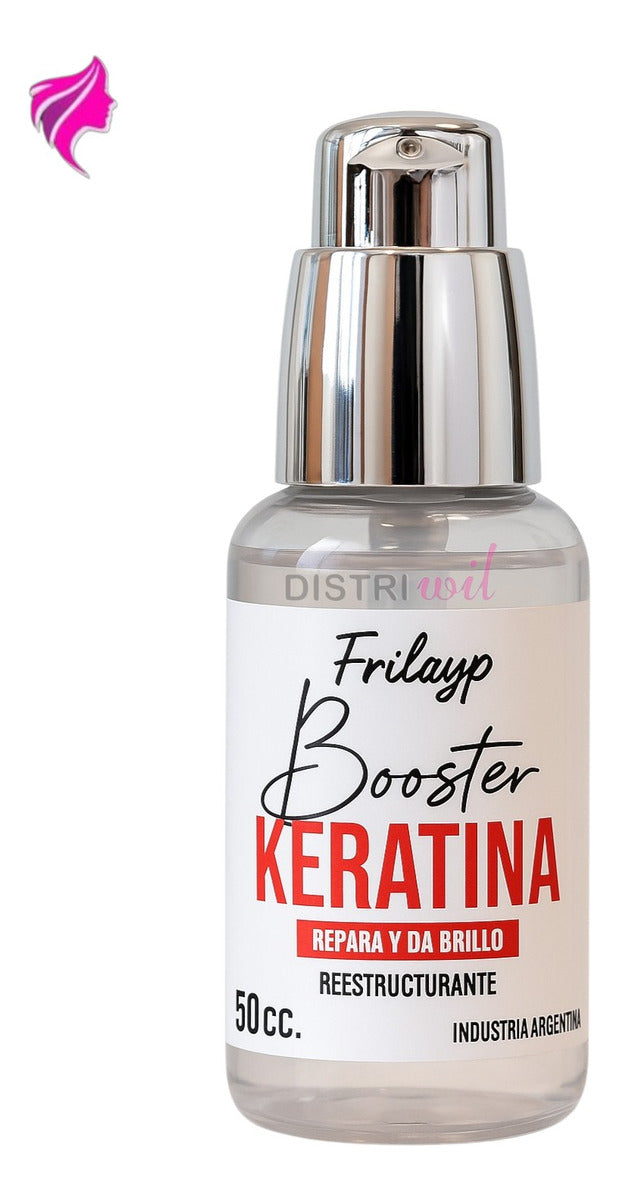 Booster De Keratina Frilayp X50cc Repara Da Brillo Y Suavidad - Serum Nutritivo Hidratante Reestructurante Antifrizz Humectante - Ideal Uso Profesional Reconstruye Fibra Capilar