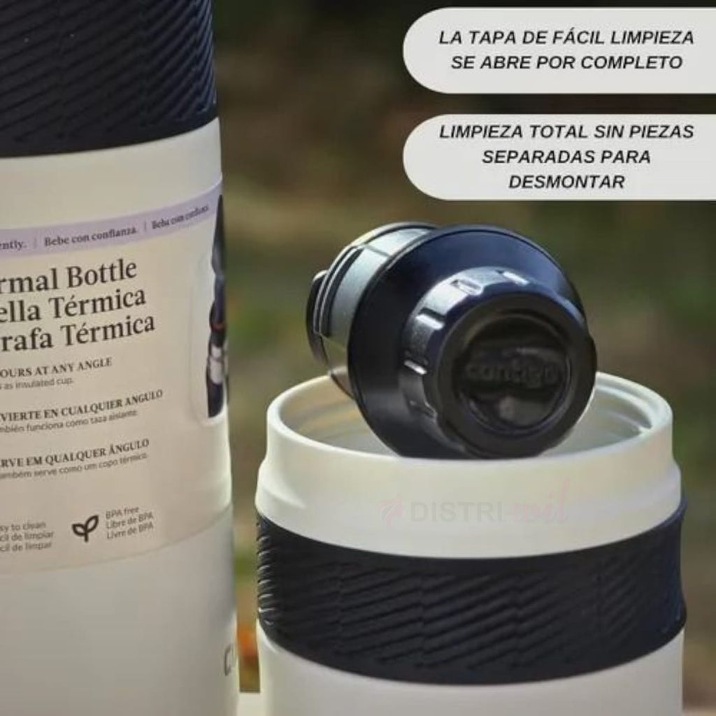 Termo Contigo Salt Blanco X739ml 45hs Conservacion Frio 30hs Calor Anti Derrame - Pico Vertidor 360° Acero Inoxidable Ideal Viaje Camping Caza Pesca