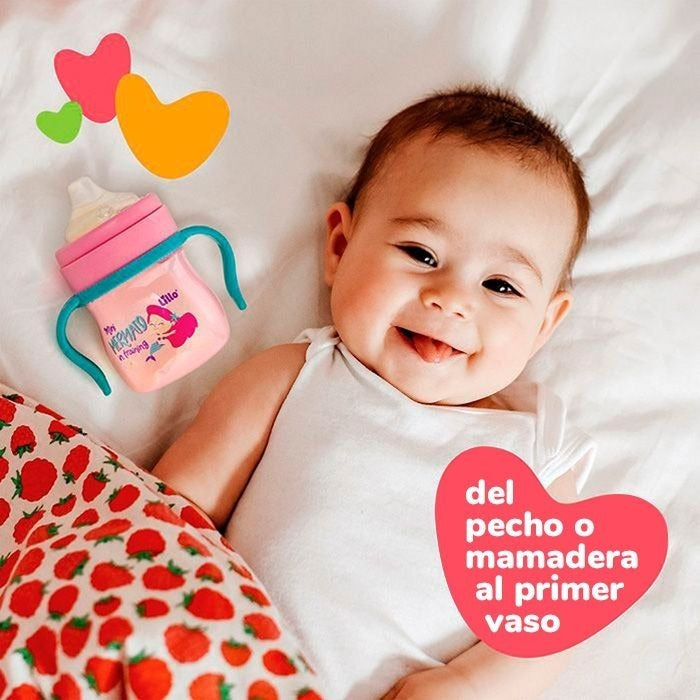 Vaso De Aprendizaje Con Asas Lillo Evolution 150ml +6 Meses Color Rosa