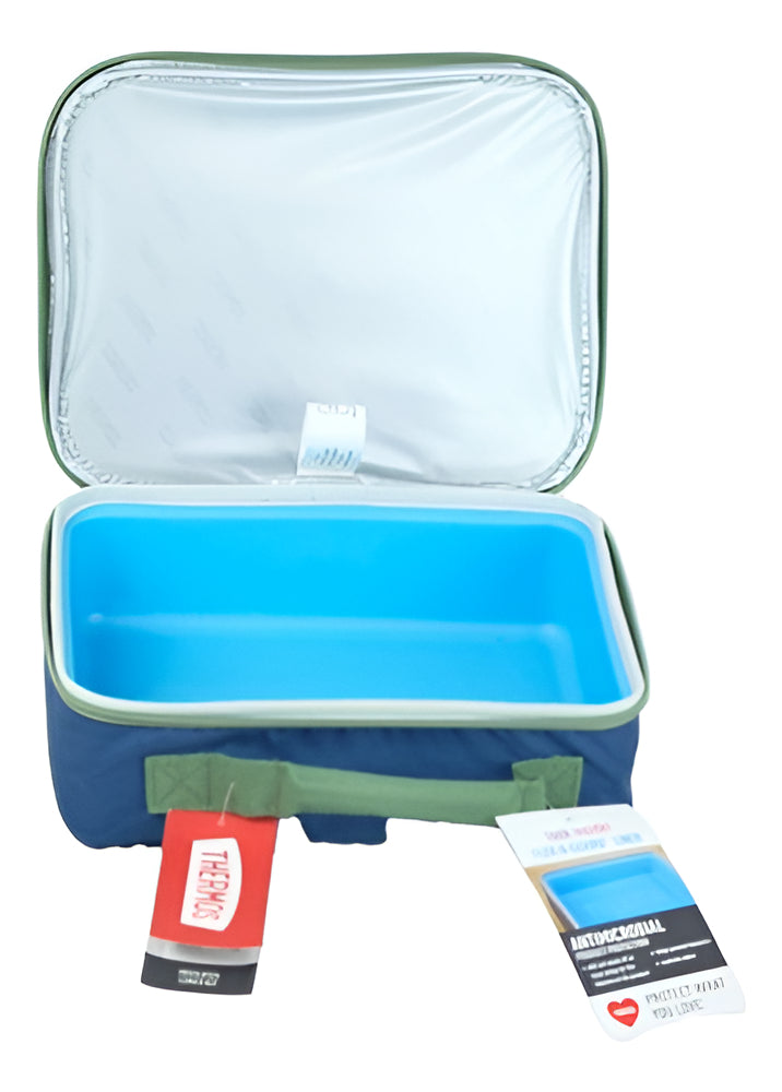 Thermos Lunchera Térmica Soft Con Cierre Dinosaurios azul niños manija para llevar al cole jardin terminca facil de limpiar a prueba de agua infantil dinos plastico blanda con cierre
