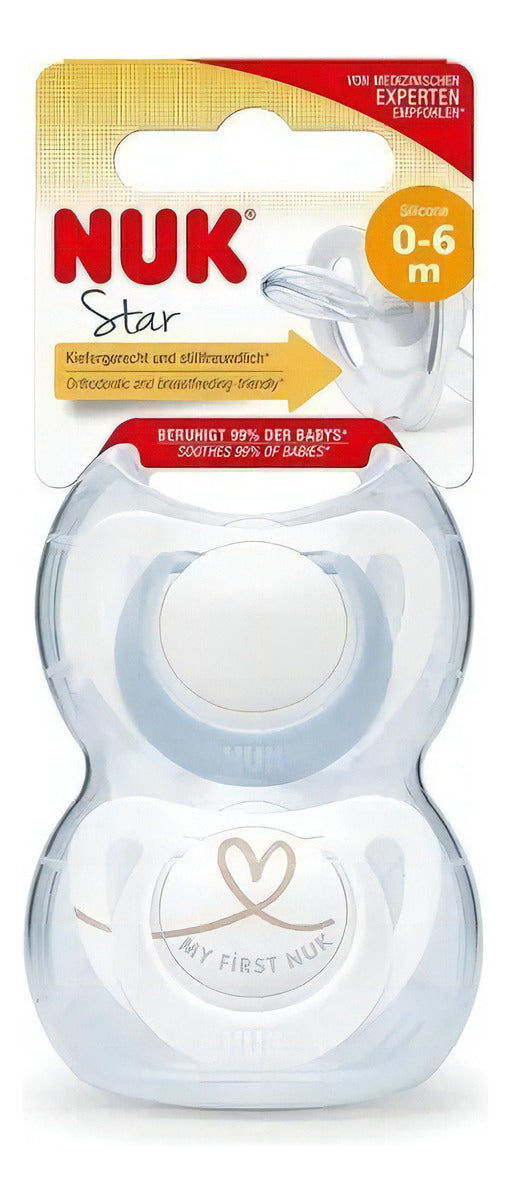Chupetes Nuk Star Day & Night Bebe Luminoso Pack X 2 Un Color 0/6 Gato