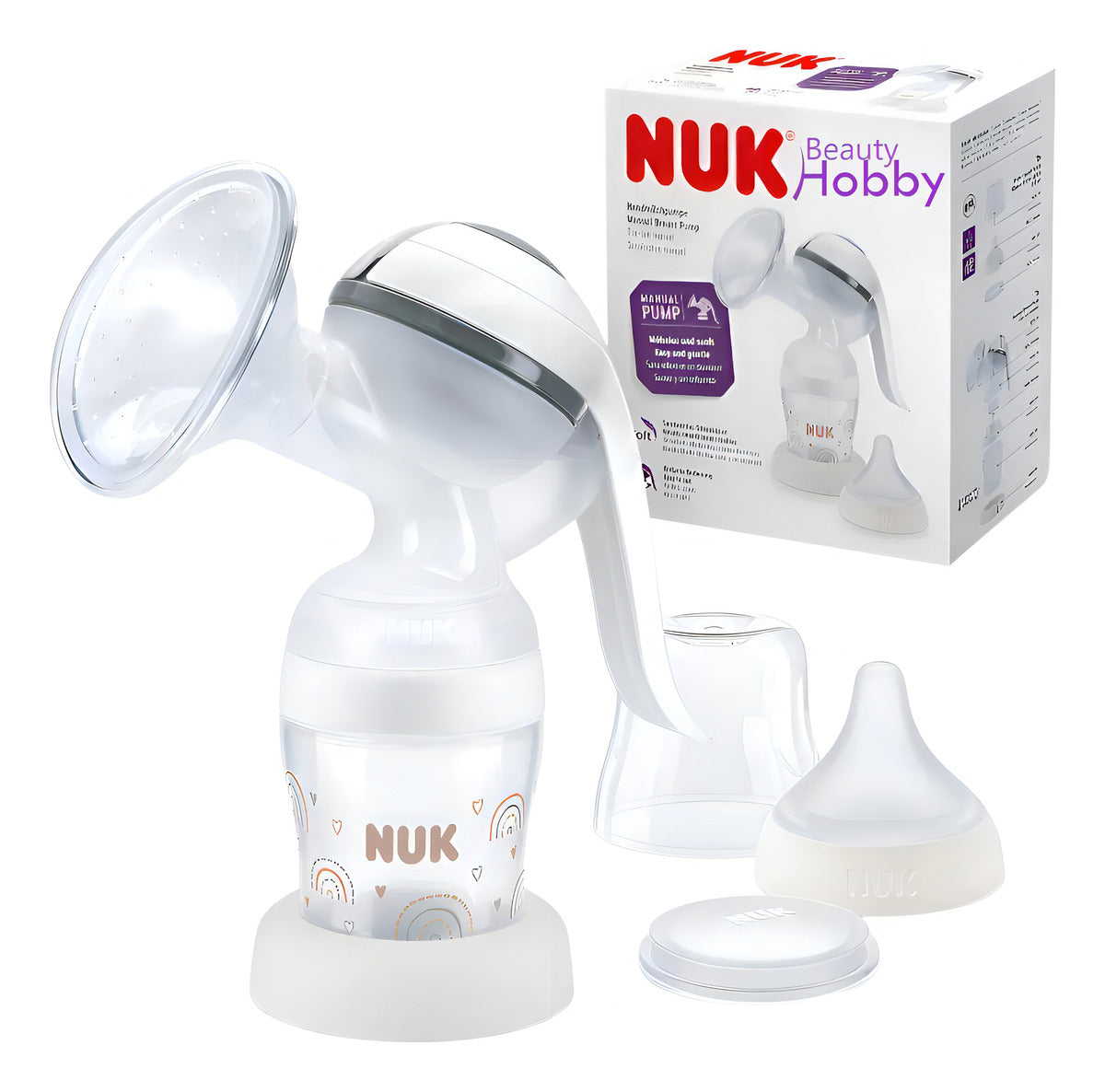 Sacaleches Manual Nuk Para Bebés - Almohadilla Siliconada Suave Y Aterciopelada Con Palanca Ajustadora De Ritmo Y Fuerza De Succion - Libre Bpa Con Granulado Fino Que Estimula El Flujo De Leche