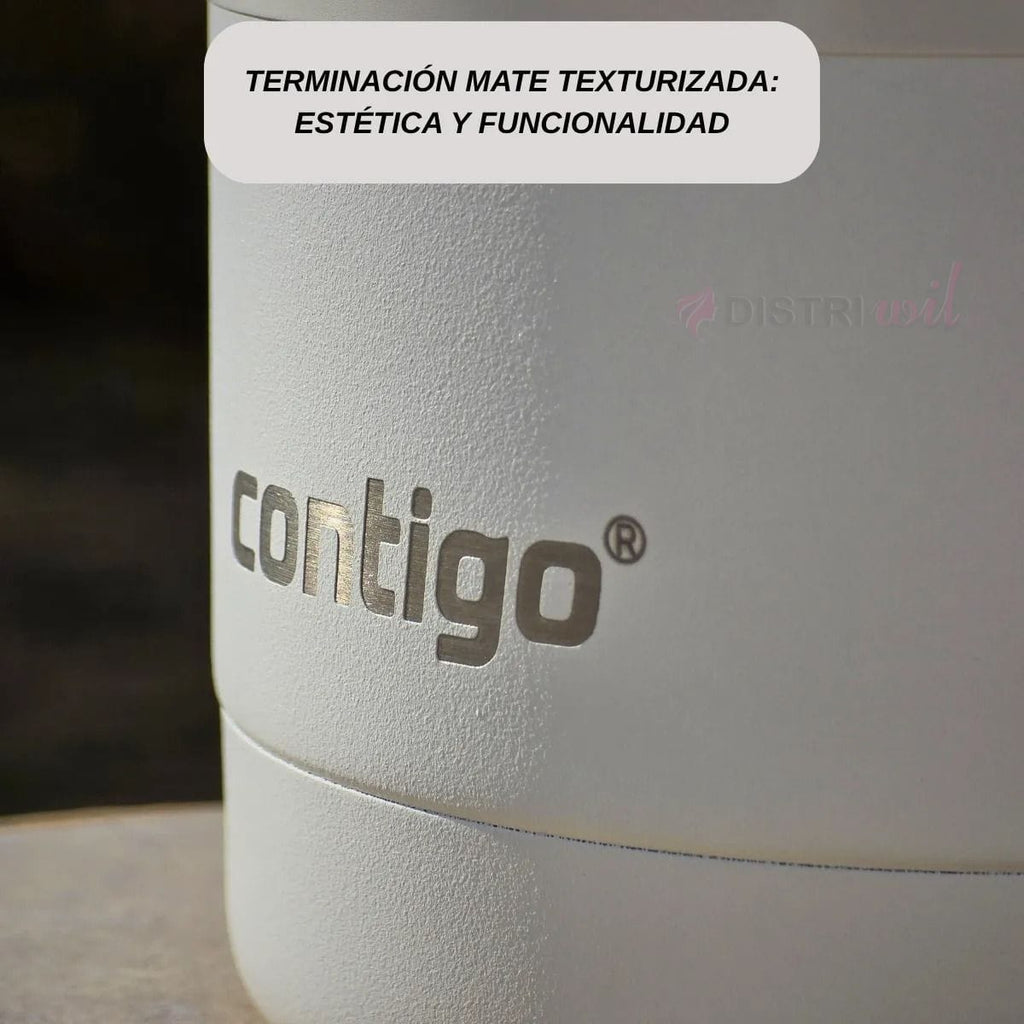 Termo Contigo Salt Blanco X739ml 45hs Conservacion Frio 30hs Calor Anti Derrame - Pico Vertidor 360° Acero Inoxidable Ideal Viaje Camping Caza Pesca