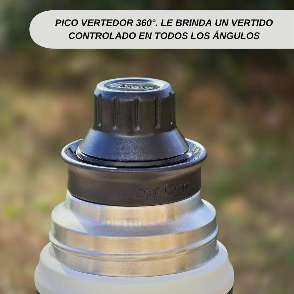 Termo Contigo Salt Blanco X739ml 45hs Conservacion Frio 30hs Calor Anti Derrame - Pico Vertidor 360° Acero Inoxidable Ideal Viaje Camping Caza Pesca