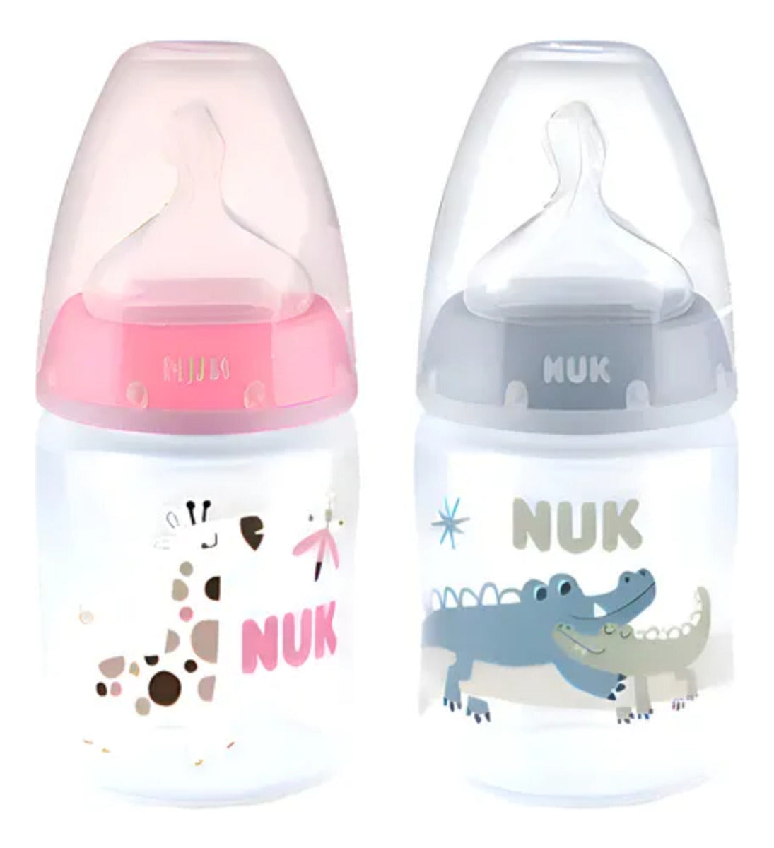 Kit 2 Mamaderas 0-6m Firstchoice Cocodrilo Jirafa Nuk 150ml Animales