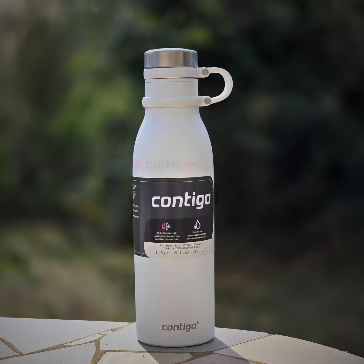 Botella Termica Contigo Salt Blanca X591ml Deportiva Fitness Mantiene 10hs Calor 24hs Frio - Acero Inoxidable Libre Bpa - Ideal Running Camping Gym
