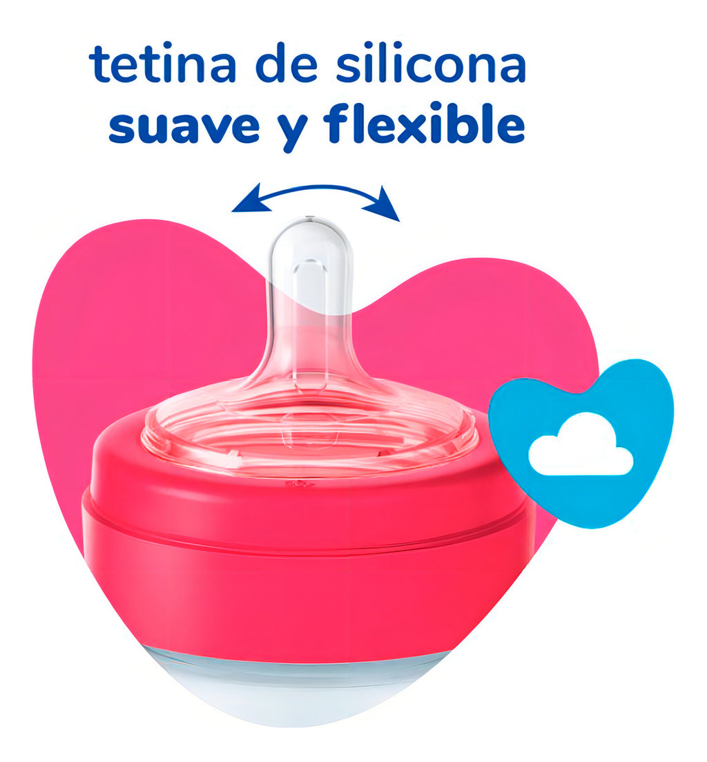 Biberón Dino Super Evolution de 300 ml, color azul