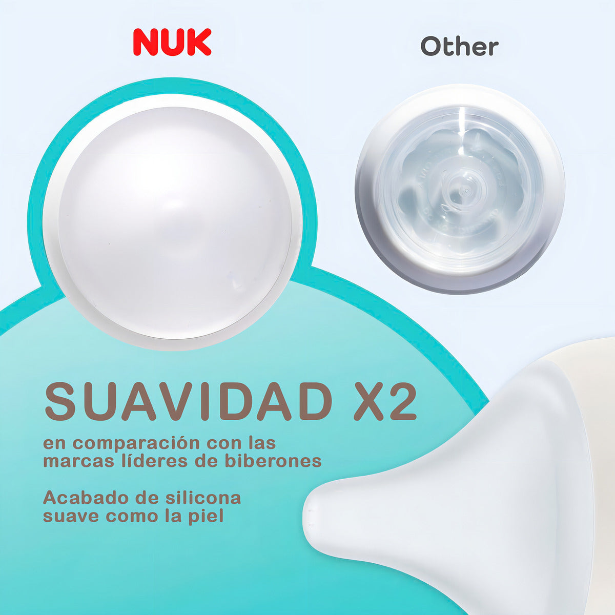 Mamadera Nuk Perfect Match Mickey Minnie 260ml Flujo M Color Gris