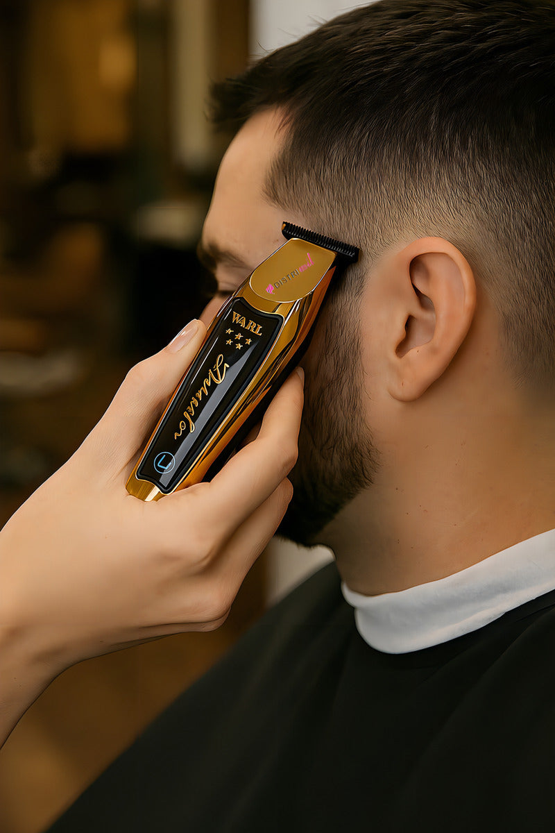 Maquina Corte Profesional Wahl Trimmer Cordless Detailer Li Gold - Cuchillas Superposicion Cero - Bateria Iones Litio - Indicador Led - Cuchillas Diamantadas De Titanio - Ideal Barberia Peluqueria