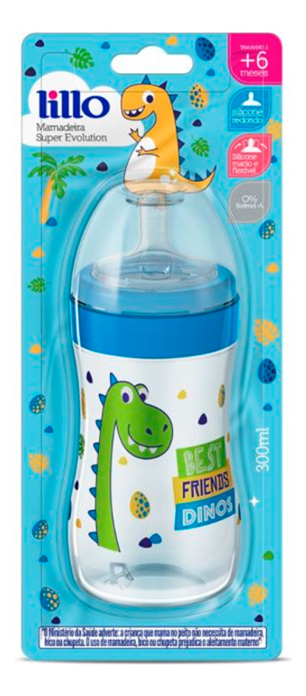Biberón Dino Super Evolution de 300 ml, color azul