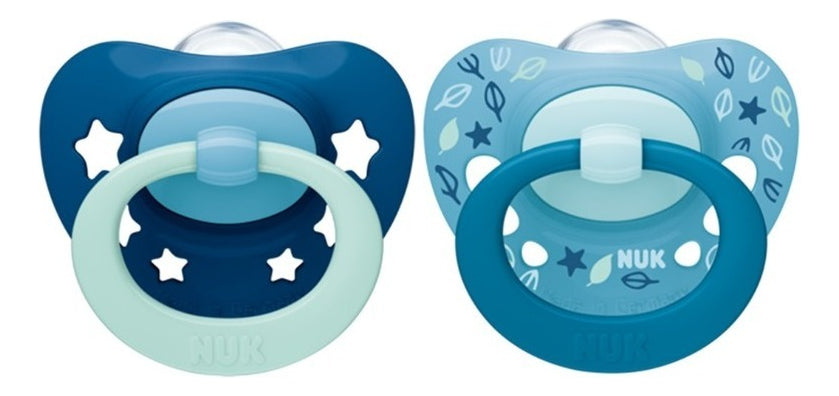 Chupete Nuk Signature 18 A 36 Meses - De 2 Unidades Color Azul Período De Edad +18 Meses