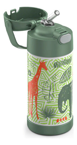 Botella térmica negra Thermos Funtainer F404 de 470 ml