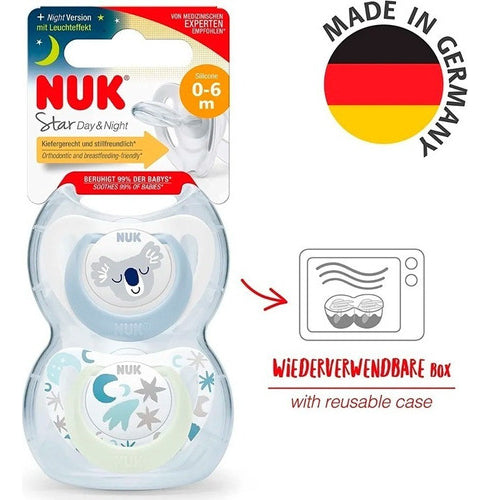 Chupetes Nuk Star Day & Night Bebe Luminoso Pack X 2 Un Color 0/6 Gato
