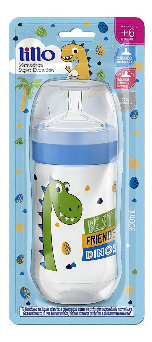 Biberón Dino Super Evolution de 300 ml, color azul
