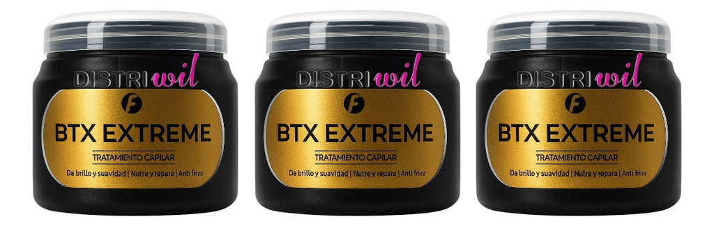 Tratamiento Capilar Btx Extreme Reparacion Intensa X240g X3 Unidades Reconstruccion Capilar Desde La Raiz - Brillo Intenso Uso Profesional Ideal Peluqueria Salon - Con Enjuague Multifuncion