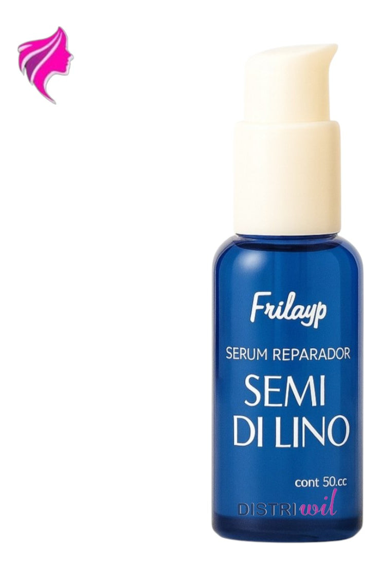 Serum Reparador Semi Di Lino Frilayp X50cc Repara Puntas Reconstruye Fibra Capilar Hidrata Suaviza Nutre Humecta - Ideal Uso Profesional Salon Belleza Peluqueria