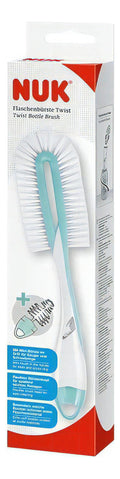 Cepillo Limpia Mamadera Nuk Twist + Cepillo Para Tetinas Color Verde agua