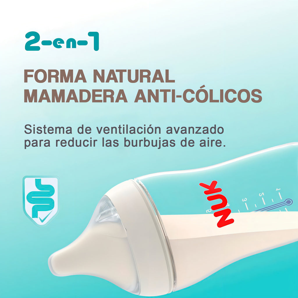 Mamadera Nuk Perfect Match Mickey Minnie 260ml Flujo M Color Gris