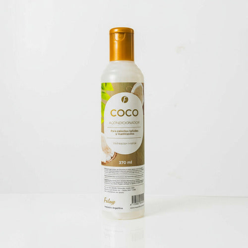 Acondicionador de coco Frilayp de Distriwil en botella de 370ml para hidratación y brillo capilar