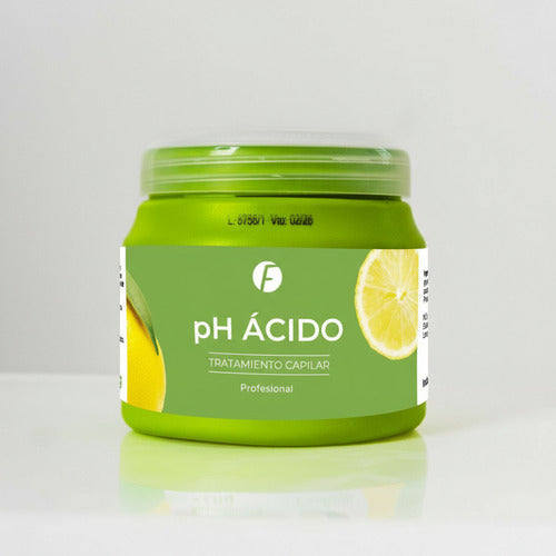 Tarro de baño capilar profesional Distriwil Frilayp con pH extra ácido y extracto de limón en envase verde de 240g