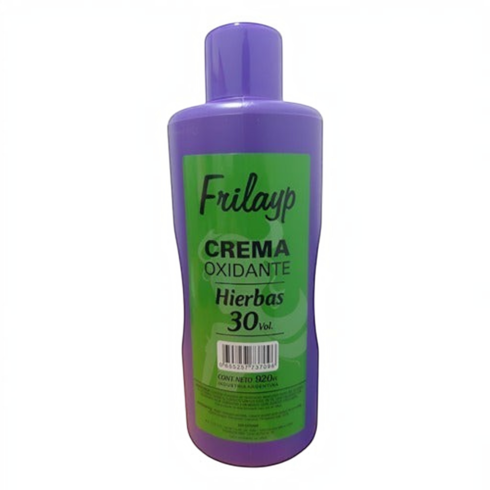 Botella de crema oxidante Distriwil Frilayp de 30 volúmenes con extracto de hierbas en envase morado de 920ml