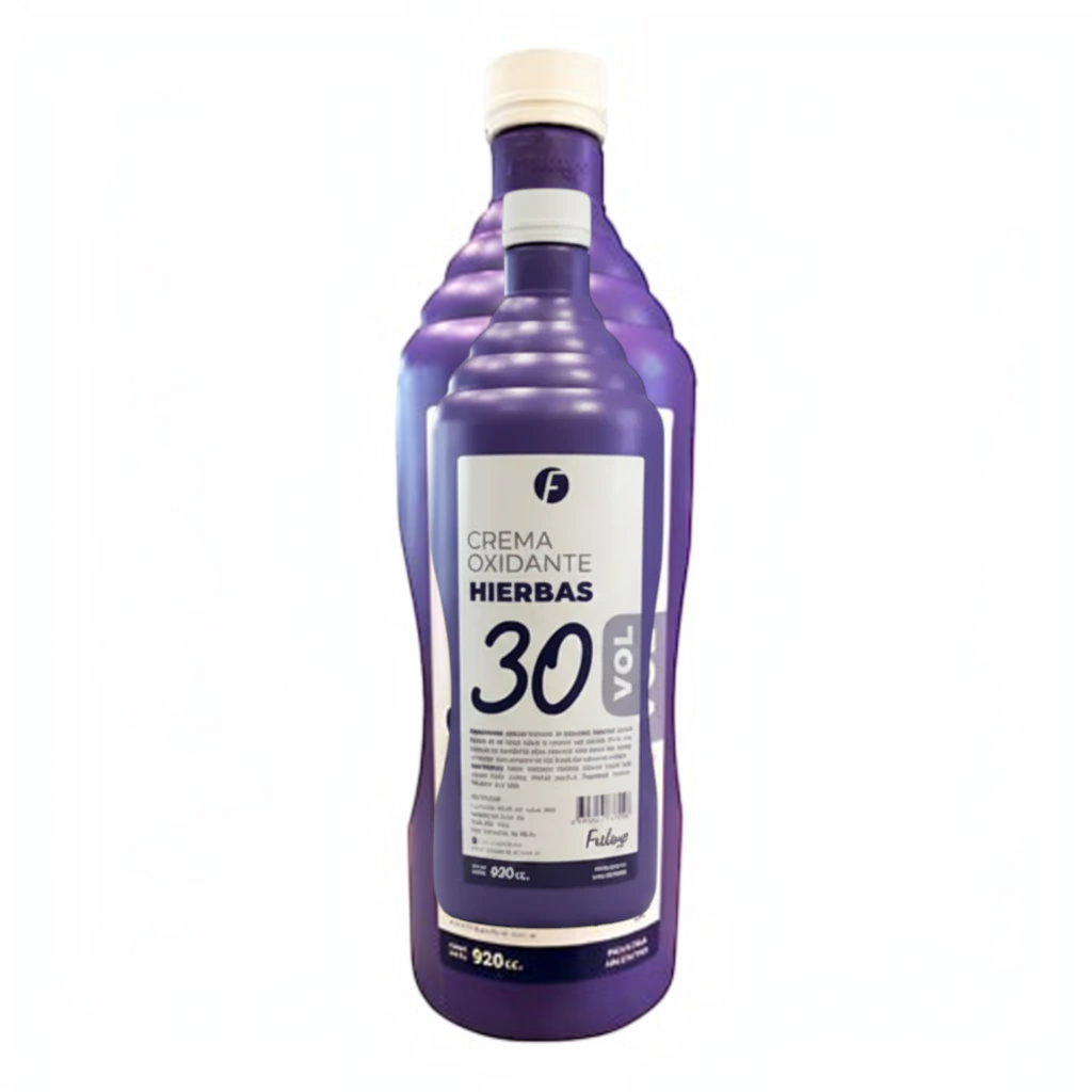 Crema oxidante Distriwil Frilayp de 30 volúmenes con extracto de hierbas en botella de 920ml para coloración capilar